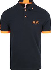 Sun68 Polo Shirt Logo Fluo Navy 