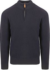 William Lockie Half Zip Pullover Lambswool Navy