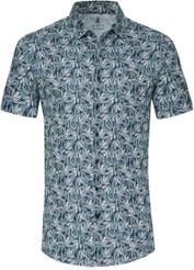 Desoto Short Sleeve Jersey Overhemd Bloemenprint Blauw