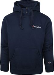 Champion Logo Hoodie snaps Dark blue