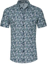 Desoto Short Sleeve Jersey Shirt Floral Print Blue