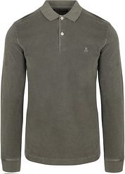 Marc O'Polo Longsleeve Polo Shirt Olive Green