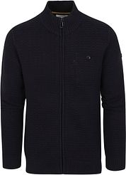 No Excess Cardigan Textured Navy Blue