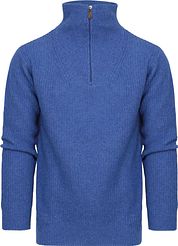 Suitable Half Zip Pullover Wool Blend Blue