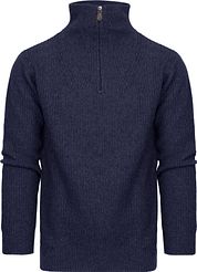 Suitable Half Zip Pullover Wool Blend Navy 