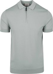 Suitable Knitted Half Zip Polo Shirt Dusty Grey