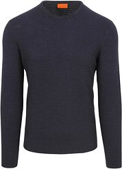 Suitable Pullover Structure Slub Navy