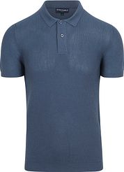 Suitable Respect Polo Shirt Structure Knit Blue