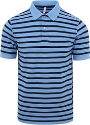Sun68 Polo Shirt Stripes Light Blue