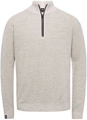 Vanguard Pullover Knitted Half Zip Beige