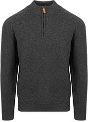 William Lockie Half Zip Pullover Lambswool Charcoal Melange