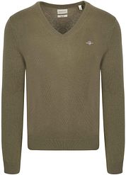 Gant Pullover V-Neck Wool Blend Army Green