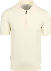 No Excess Half Zip Polo Shirt Off White