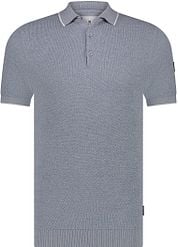 State Of Art Pique Polo Shirt Blue-grey