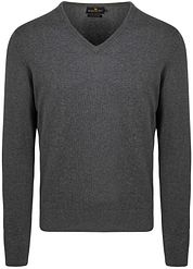 Steppin' Out Pullover Cotton Cashmere V-Neck Anthracite Melange