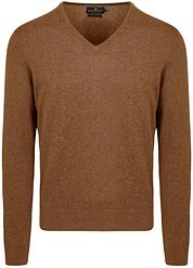 Steppin' Out Pullover Cotton Cashmere V-Neck Camel