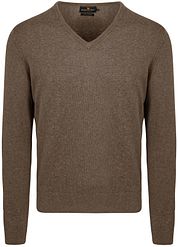 Steppin' Out Pullover Cotton Cashmere V-Neck Taupe Melange