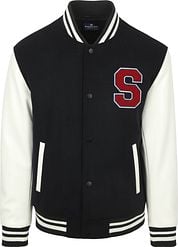 Steppin' Out Varsity Embroidery Jacket Navy 