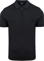 Suitable Half Zip Polo Shirt Navy