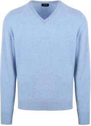 William Lockie V-Neck Lambswool Light Blue