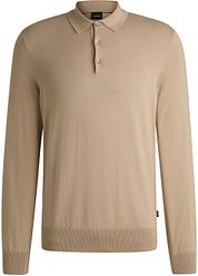 BOSS Gemello Long Sleeve Polo Shirt Beige