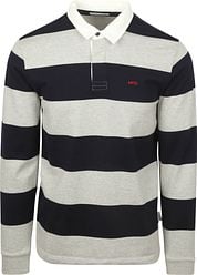 McGregor Rugbyshirt Stripe Navy Grey