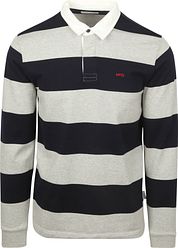 McGregor Rugbyshirt Stripe Navy Grey