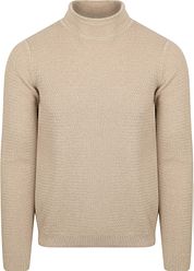 Suitable Turtleneck Pullover Structure Melange Sand