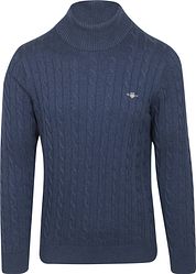 Gant Rollneck Pullover Cable Navy