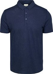 Knowledge Polo Regular Linen Navy