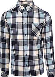 KnowledgeCotton Apparel Shirt Light Blue Checkered