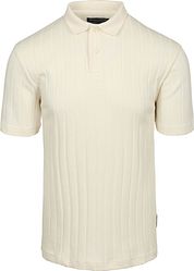 Marc O'Polo Knitted Polo Shirt Rib Structure Off White