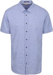No Excess Short Sleeve Shirt Linen Blue