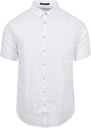 No Excess Short Sleeve Shirt Linen White