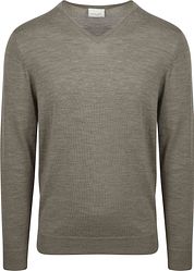 Profuomo Pullover V-Neck Merino Wool Green