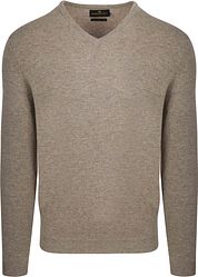 Steppin' Out Pullover V-Neck Merino Wool Light Brown