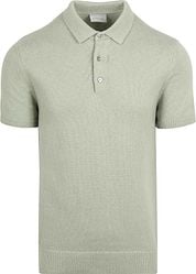 Suitable Heavy Knitted Polo Shirt Raw Light Green