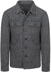 Suitable Overshirt Wool Blend Grey Blue