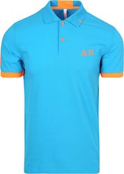 Sun68 Polo Shirt Logo Fluo Blue