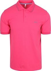 Sun68 Polo Shirt Small Stripe Collar Pink