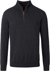 Casa Moda Halfzip Pullover Solid Anthracite