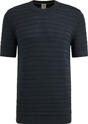 Cast Iron Knitted Jacquard T-shirt Navy