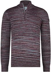 State Of Art Half Zip Pullover Melange Burgundy