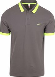 Sun68 Polo Shirt Big Stripe Fluo Anthracite