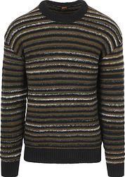 BOSS Pullover Aturn Wool Blend Stripes Black