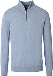 Casa Moda Halfzip Pullover Solid Light Blue