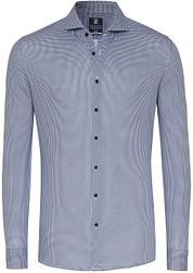 Desoto Essential Shirt Hai Piqué Pied De Poule Blue 