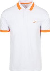 Sun68 Polo Shirt Big Stripe Fluo White
