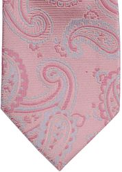 Suitable Tie Silk Stripe Paisley Pink