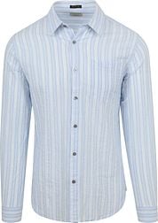 Dstrezzed Shirt Clay Seersucker Blue Stripe